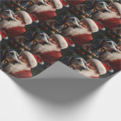 Bluetick Coonhound mit Weihnachten des Weihnachtsm Geschenkpapier (Ecke)