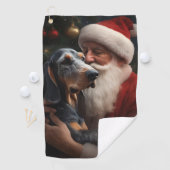 Bluetick Coonhound mit Weihnachten des Weihnachtsm Golfhandtuch (Insitu)