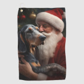 Bluetick Coonhound mit Weihnachten des Weihnachtsm Golfhandtuch (Vorderseite)