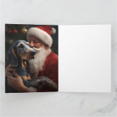 Bluetick Coonhound mit Weihnachten des Weihnachtsm Karte (Innenseite)