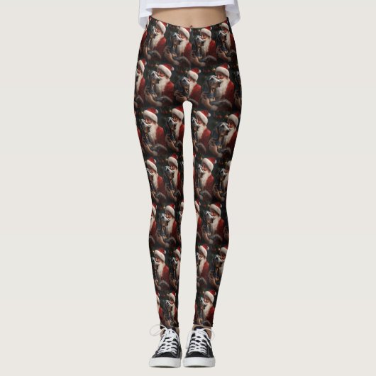 Bluetick Coonhound mit Weihnachten des Weihnachtsm Leggings (Vorderseite)