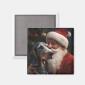 Bluetick Coonhound mit Weihnachten des Weihnachtsm Magnet (Vorderseite/Rückseite)