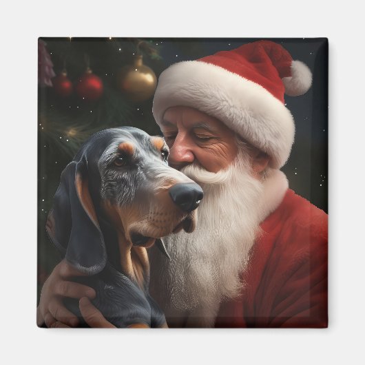Bluetick Coonhound mit Weihnachten des Weihnachtsm Magnet (Vorne)