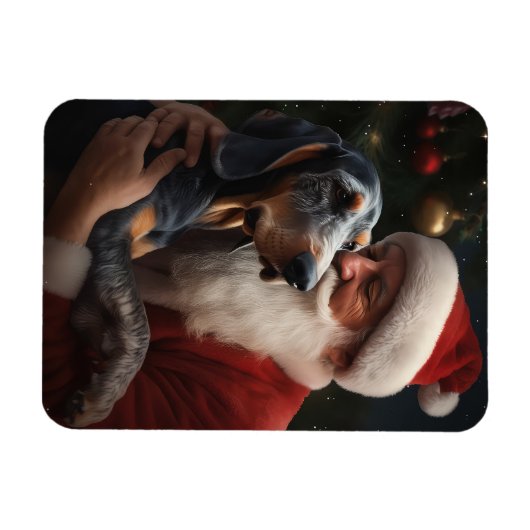 Bluetick Coonhound mit Weihnachten des Weihnachtsm Magnet (Horizontal)