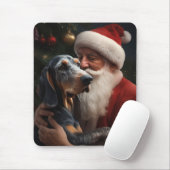 Bluetick Coonhound mit Weihnachten des Weihnachtsm Mousepad (Mit Mouse)