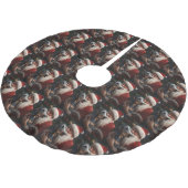 Bluetick Coonhound mit Weihnachten des Weihnachtsm Polyester Weihnachtsbaumdecke (Schrägansicht)