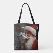 Bluetick Coonhound mit Weihnachten des Weihnachtsm Tasche (Rückseite)