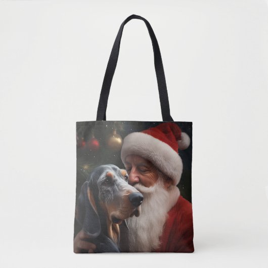 Bluetick Coonhound mit Weihnachten des Weihnachtsm Tasche (Vorderseite)