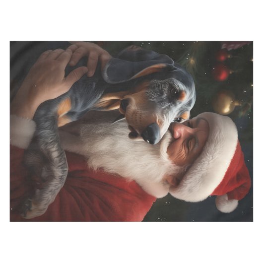 Bluetick Coonhound mit Weihnachten des Weihnachtsm Tischdecke (Vorderseite (Horizontal))