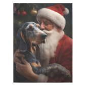 Bluetick Coonhound mit Weihnachten des Weihnachtsm Tischdecke (Vorderseite)