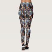 Bluetick Coonhound mit Weihnachtslichtern Feiertag Leggings (Rückseite)