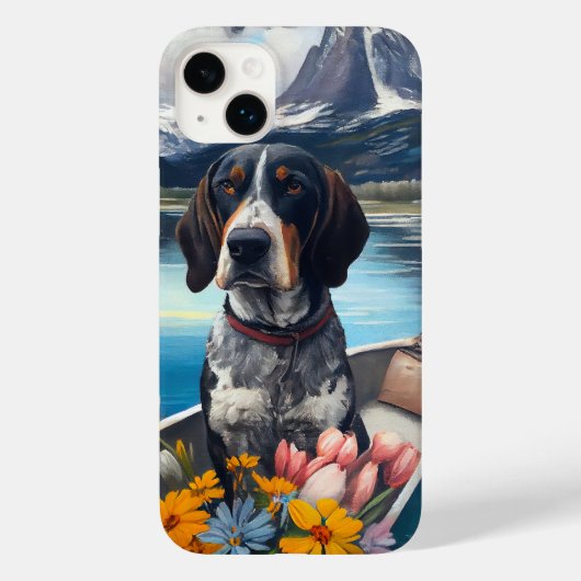 Bluetick Coonhound on a Paddle: Ein Landschaftlich Case-Mate iPhone Hülle (Rückseite)