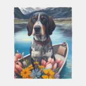 Bluetick Coonhound on a Paddle: Ein Landschaftlich Fleecedecke (Vorderseite)