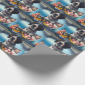 Bluetick Coonhound on a Paddle: Ein Landschaftlich Geschenkpapier (Ecke)