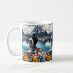 Bluetick Coonhound on a Paddle: Ein Landschaftlich Kaffeetasse