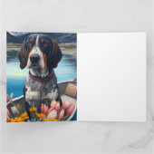 Bluetick Coonhound on a Paddle: Ein Landschaftlich Karte (Innenseite)