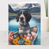 Bluetick Coonhound on a Paddle: Ein Landschaftlich Karte (Vorderseite)