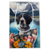 Bluetick Coonhound on a Paddle: Ein Landschaftlich Mittlere Geschenktüte (Vorderseite)