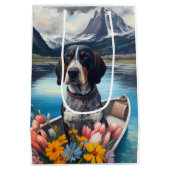 Bluetick Coonhound on a Paddle: Ein Landschaftlich Mittlere Geschenktüte (Rückseite)