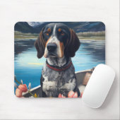 Bluetick Coonhound on a Paddle: Ein Landschaftlich Mousepad (Mit Mouse)