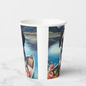 Bluetick Coonhound on a Paddle: Ein Landschaftlich Pappbecher (Links)