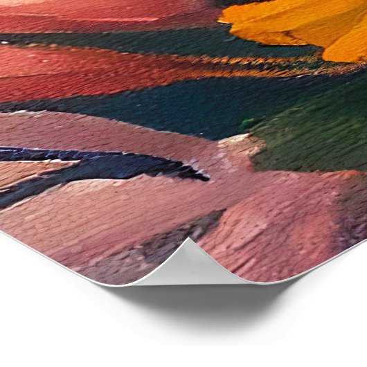 Bluetick Coonhound on a Paddle: Ein Landschaftlich Poster (Ecke)