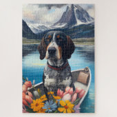 Bluetick Coonhound on a Paddle: Ein Landschaftlich Puzzle (Vertikal)