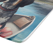 Bluetick Coonhound on a Paddle: Ein Landschaftlich Schneidebrett (Ecke)