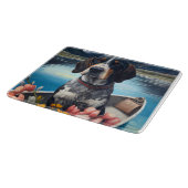 Bluetick Coonhound on a Paddle: Ein Landschaftlich Schneidebrett (Ecke)