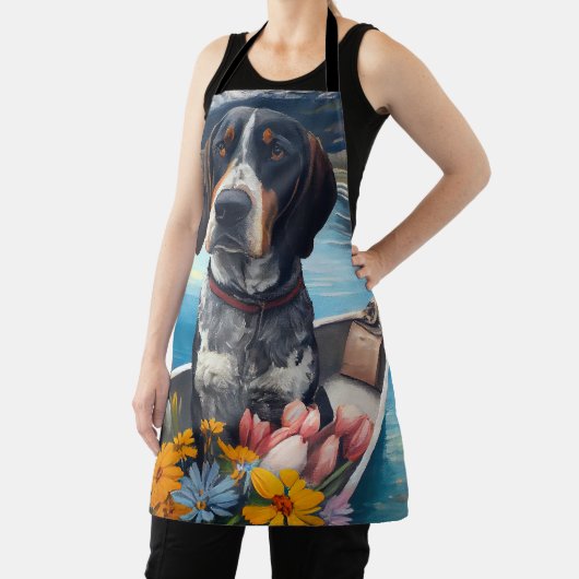 Bluetick Coonhound on a Paddle: Ein Landschaftlich Schürze (InSitu)