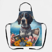 Bluetick Coonhound on a Paddle: Ein Landschaftlich Schürze (Vorderseite)