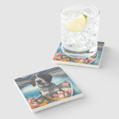 Bluetick Coonhound on a Paddle: Ein Landschaftlich Steinuntersetzer (Seitenansicht)