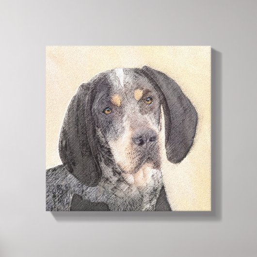 Bluetick Coonhound Painting - Cute Original Dog Ar Leinwanddruck (Vorderseite)
