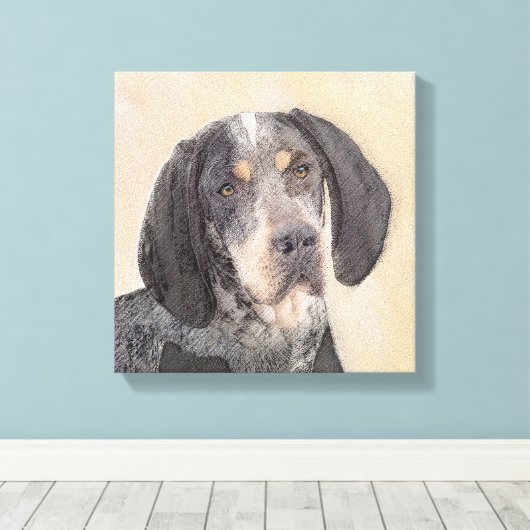 Bluetick Coonhound Painting - Cute Original Dog Ar Leinwanddruck (Insitu (Holzboden))