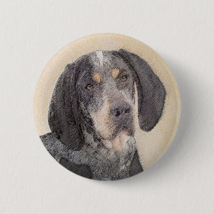 Bluetick Coonhound Painting - Niedlich Original Hu Button