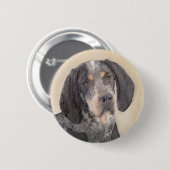 Bluetick Coonhound Painting - Niedlich Original Hu Button (Vorne & Hinten)