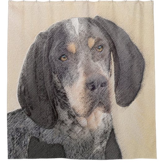 Bluetick Coonhound Painting - Niedlich Original Hu Duschvorhang (Vorderseite)