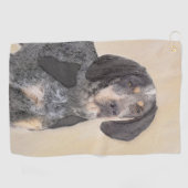 Bluetick Coonhound Painting - Niedlich Original Hu Golfhandtuch (Horizontal)