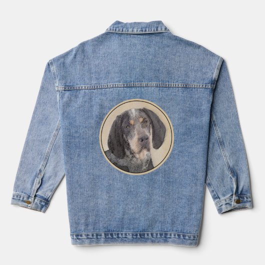 Bluetick Coonhound Painting - Niedlich Original Hu Jeansjacke (Rückseite)