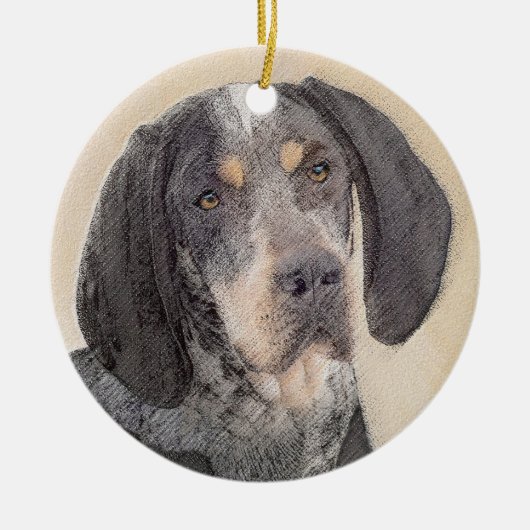 Bluetick Coonhound Painting - Niedlich Original Hu Keramik Ornament (Vorne)