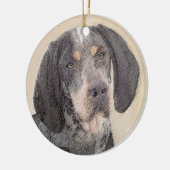 Bluetick Coonhound Painting - Niedlich Original Hu Keramik Ornament (Links)