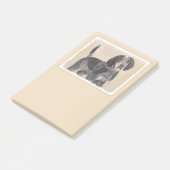 Bluetick Coonhound Painting - Niedlich Original Hu Post-it Klebezettel (angewinkelt)