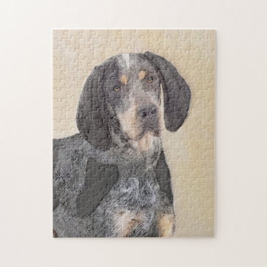 Bluetick Coonhound Painting - Niedlich Original Hu Puzzle (Vertikal)