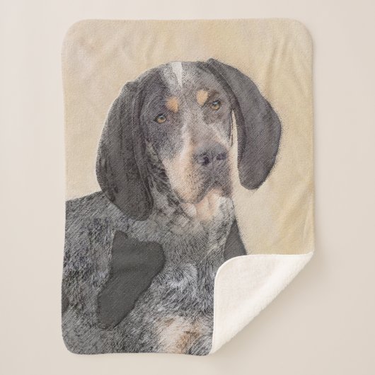 Bluetick Coonhound Painting - Niedlich Original Hu Sherpadecke (Vorderseite)