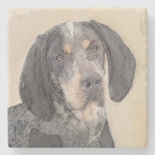 Bluetick Coonhound Painting - Niedlich Original Hu Steinuntersetzer