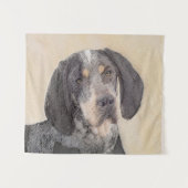 Bluetick Coonhound Painting - Niedlich Original Hu Wandteppich (Vorderseite (Horizontal))