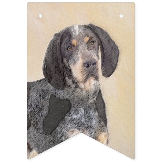Bluetick Coonhound Painting - Niedlich Original Hu Wimpelkette (Dritte Fahne)