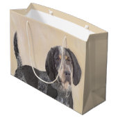 Bluetick Coonhound Painting - Niedliche Original H Große Geschenktüte (Rückseite Schrägansicht)