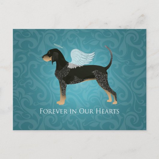 Bluetick Coonhound Pet Memorial Angel Dog Postkarte (Vorderseite)