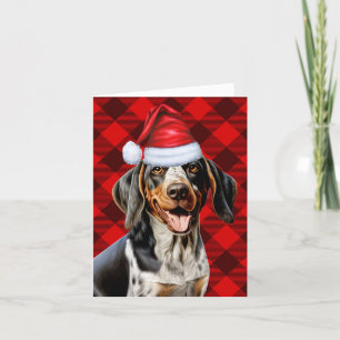 Bluetick Coonhound Red Buffalo Karierte Weihnachte Feiertagskarte